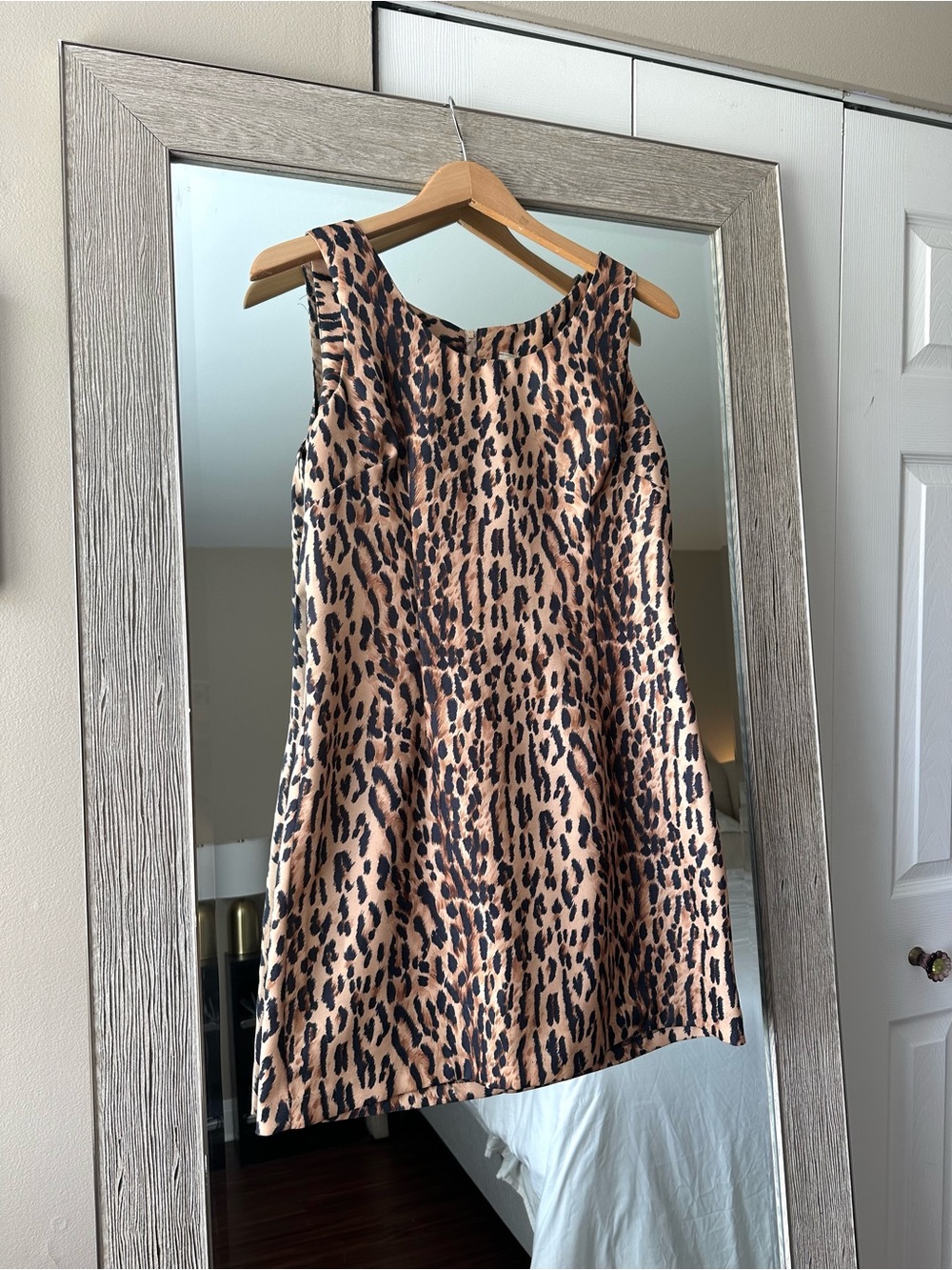 Vintage Cheetah-Print Square Neck Mini Dress Size 7/8 Medium
